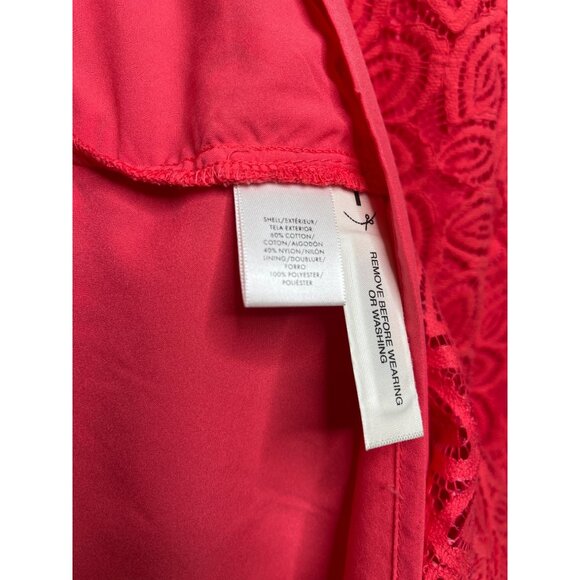 Ann Taylor Pink Lace Overlay Short Sleeve Shift Dress Size 6 Work Party NWT - Picture 12 of 12